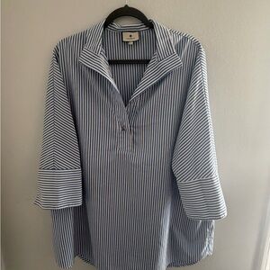 Tuckernuck Blue and White Striped Blouse